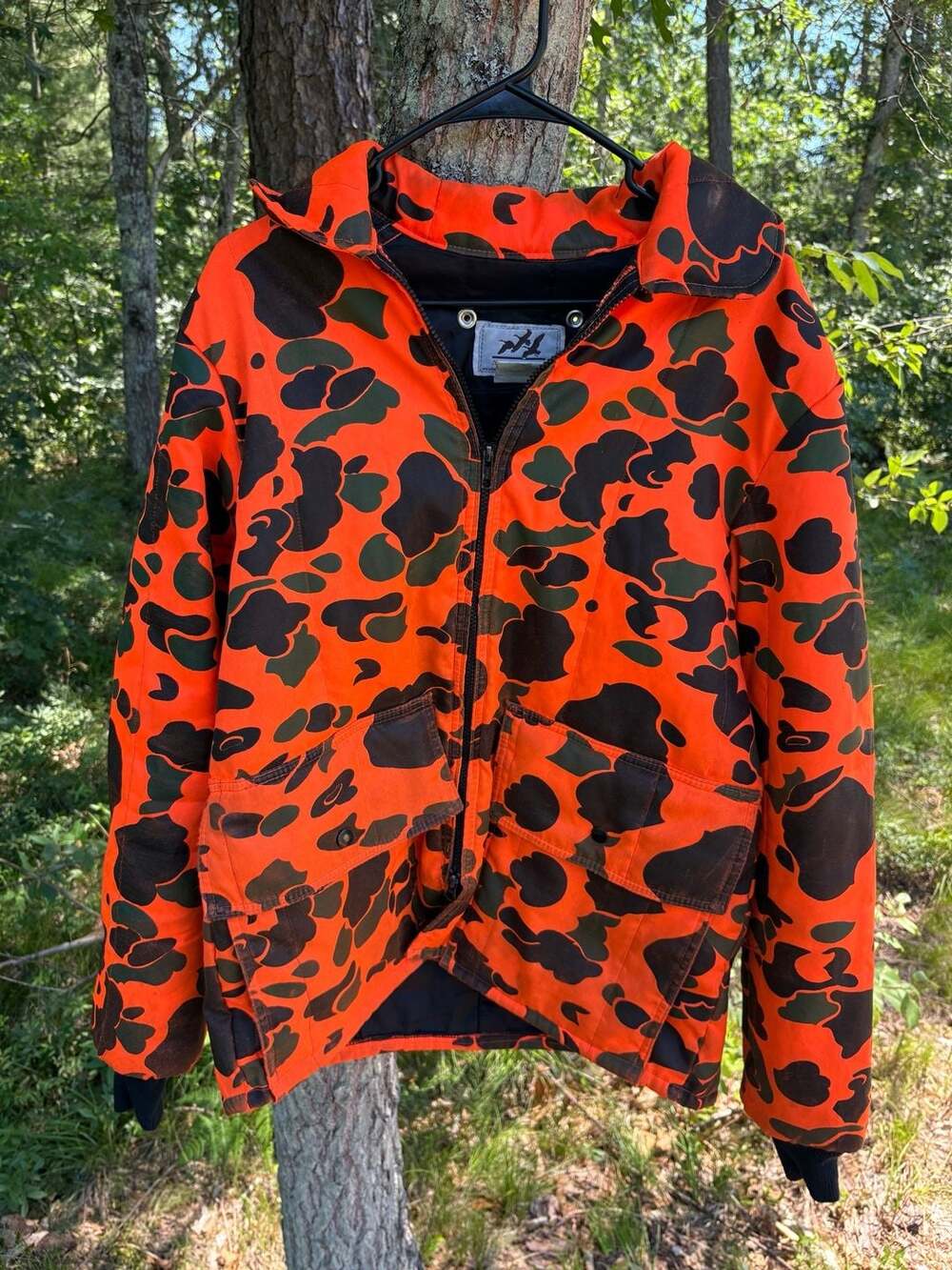Vintage American Field Weathershield Hunting Jacket Blaze Orange Camo